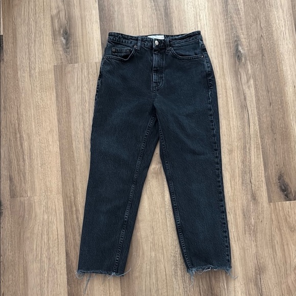 Topshop Denim - TOPSHOP Straight Leg Jeans Faded Black 28